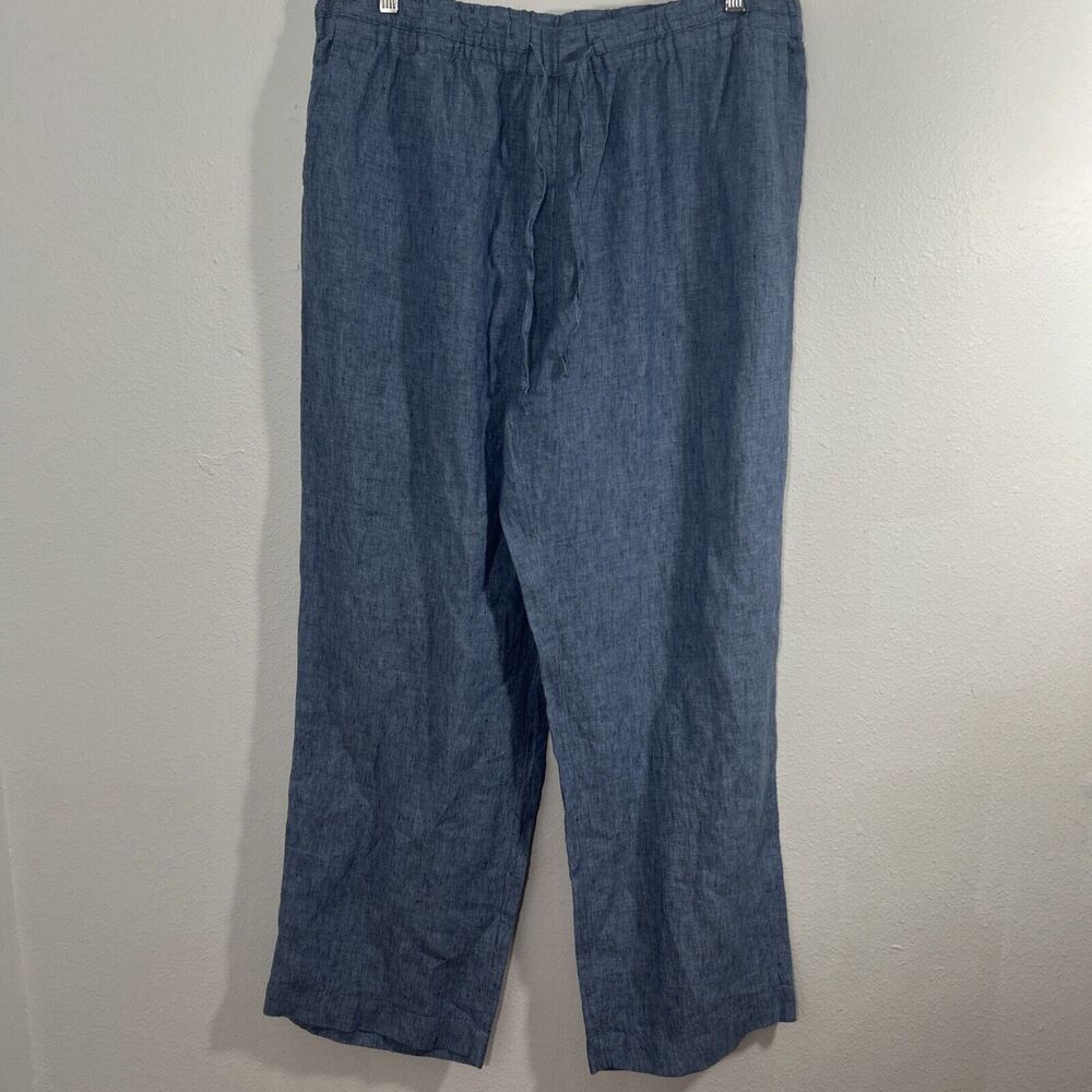 Charter Club Pants‎ Womens Extra Large Linen Chambray Beachy Pull On Resort